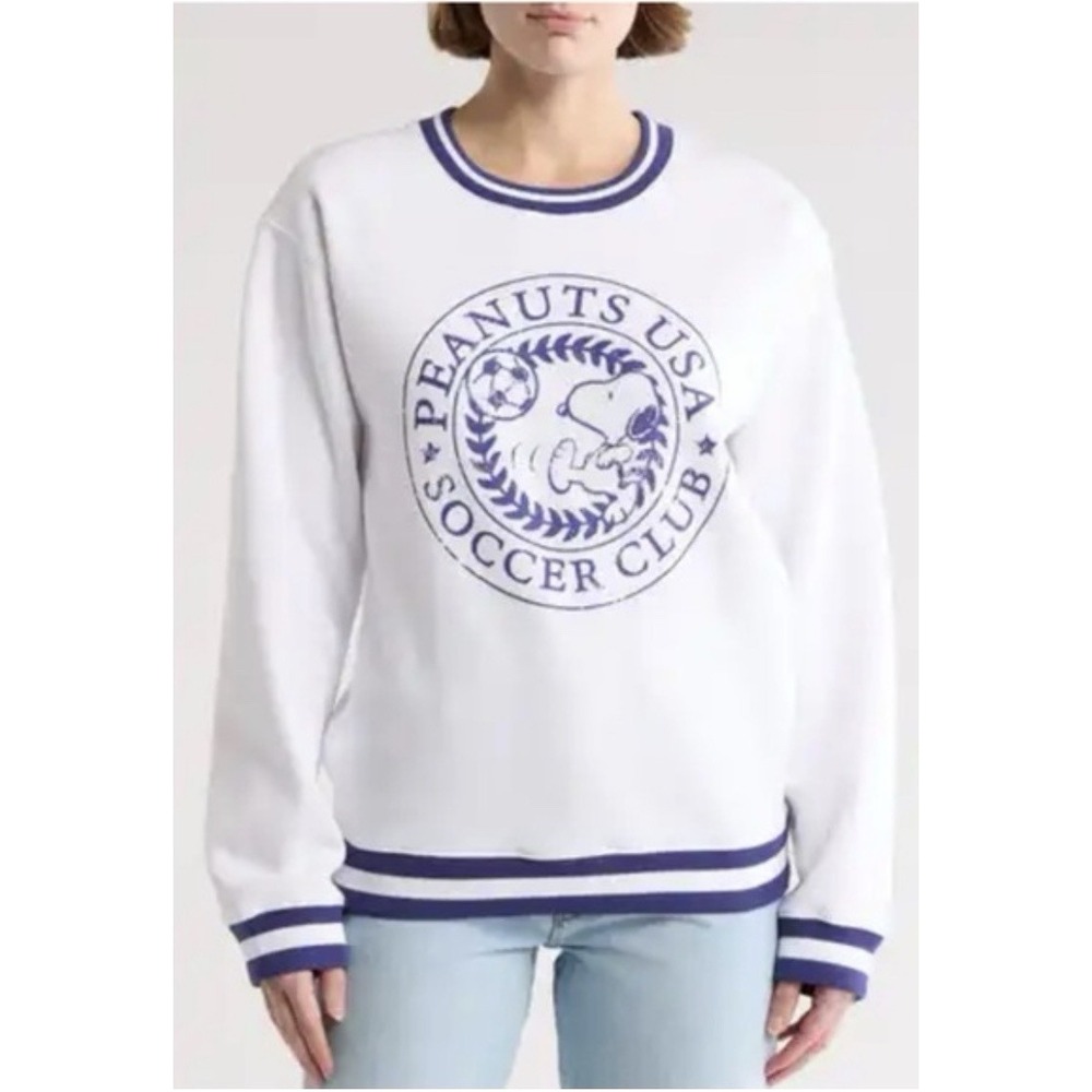 Peanuts USA Soccer‎ Club Crewneck Sweatshirt Sz M Unisex NWT